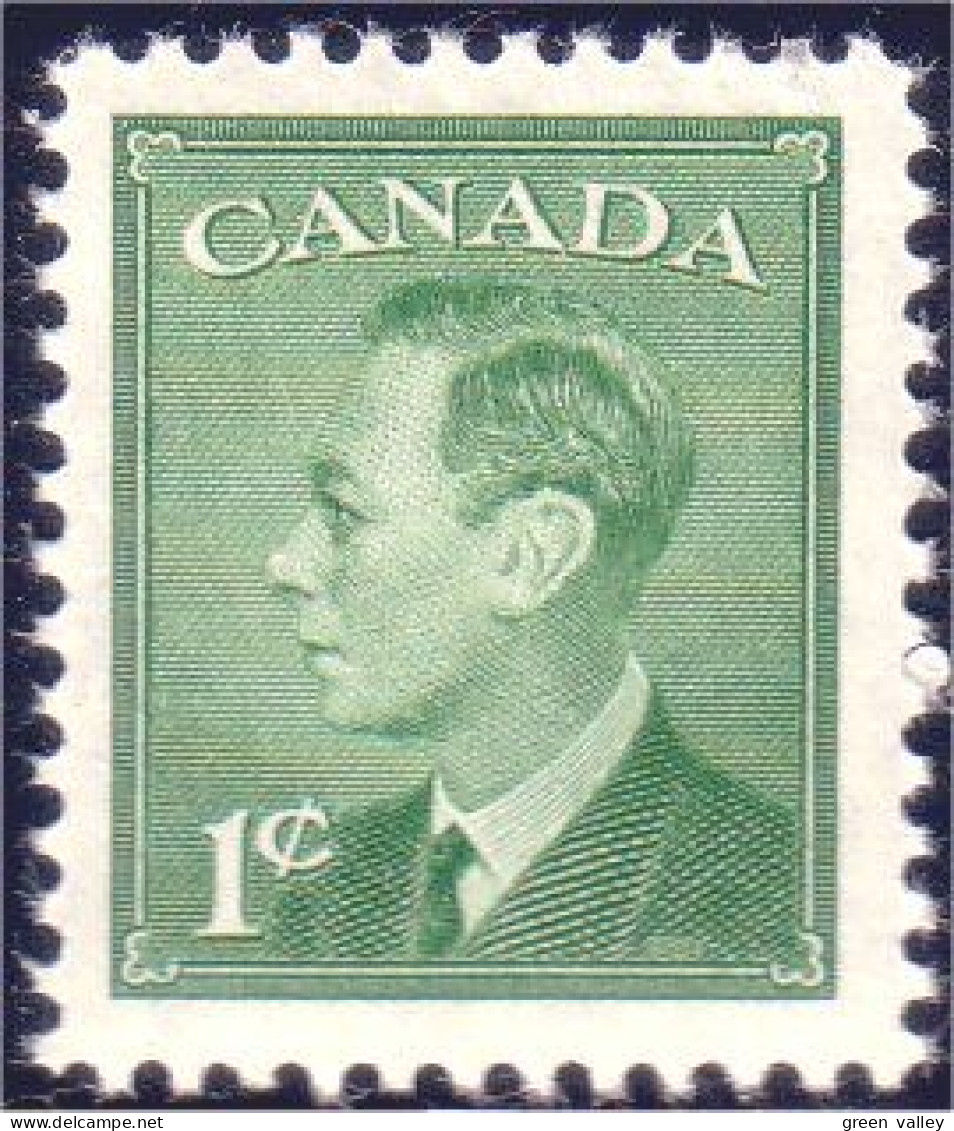 951 Canada 1950 George VI POSTES-POSTAGE Omitted 1c Green Vert MNH ** Neuf SC (150b) - Royalties, Royals