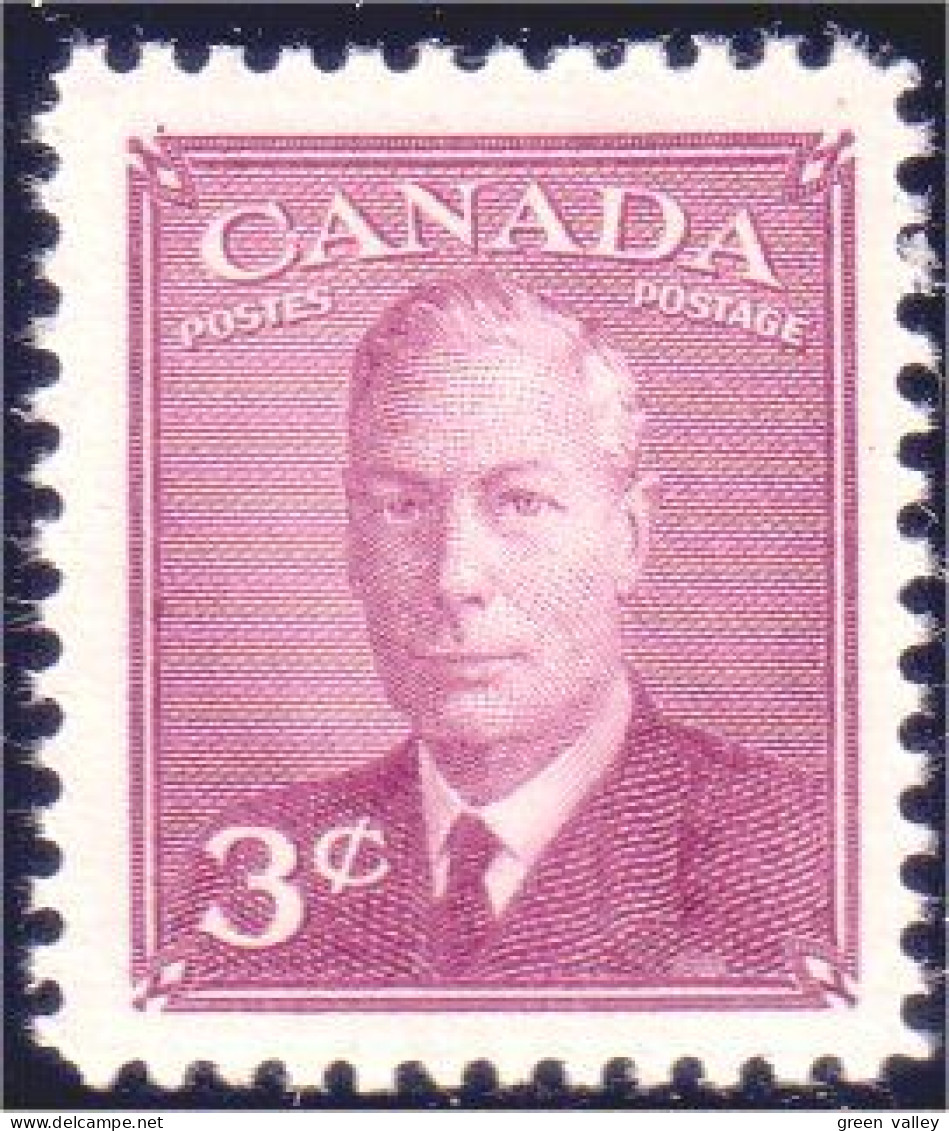 951 Canada 1949 George VI POSTES-POSTAGE 3c Rose Violet MNH ** Neuf SC (147) - Royalties, Royals