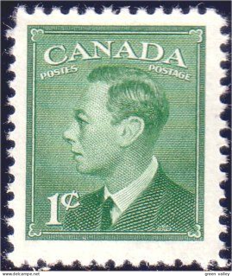 951 Canada 1949 George VI POSTES-POSTAGE 1c Green Vert MNH ** Neuf SC (144) - Case Reali