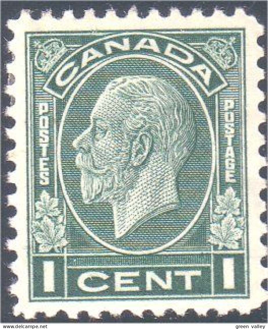951 Canada 1932 George V Medallion Issue 1c Vert Green MH * Neuf (70) - Unused Stamps