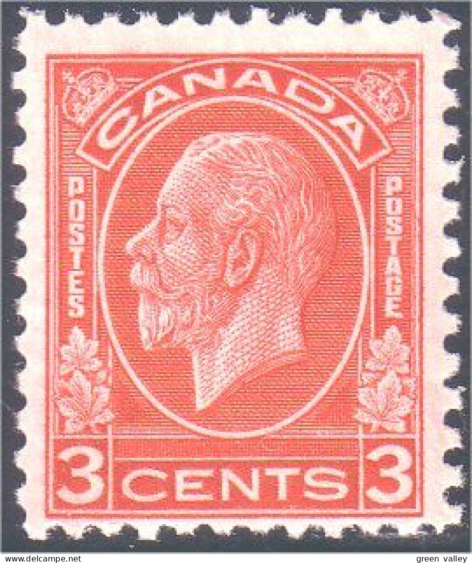 951 Canada 1932 George V Medallion Issue 3c Red Rouge MNH ** Neuf SC (76) - Unused Stamps
