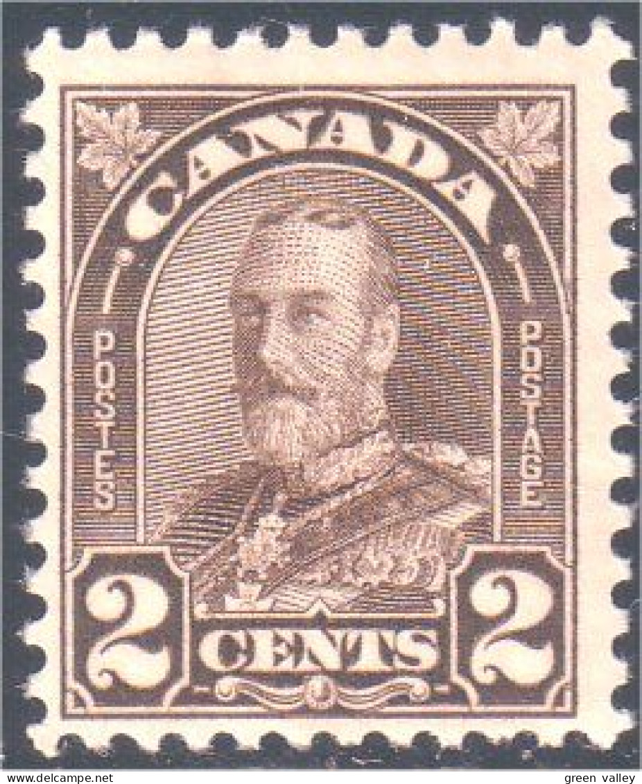 951 Canada 1930 George V Arch Leaf Issue 2c Brun Brown MNH ** Neuf SC (59) - Unused Stamps