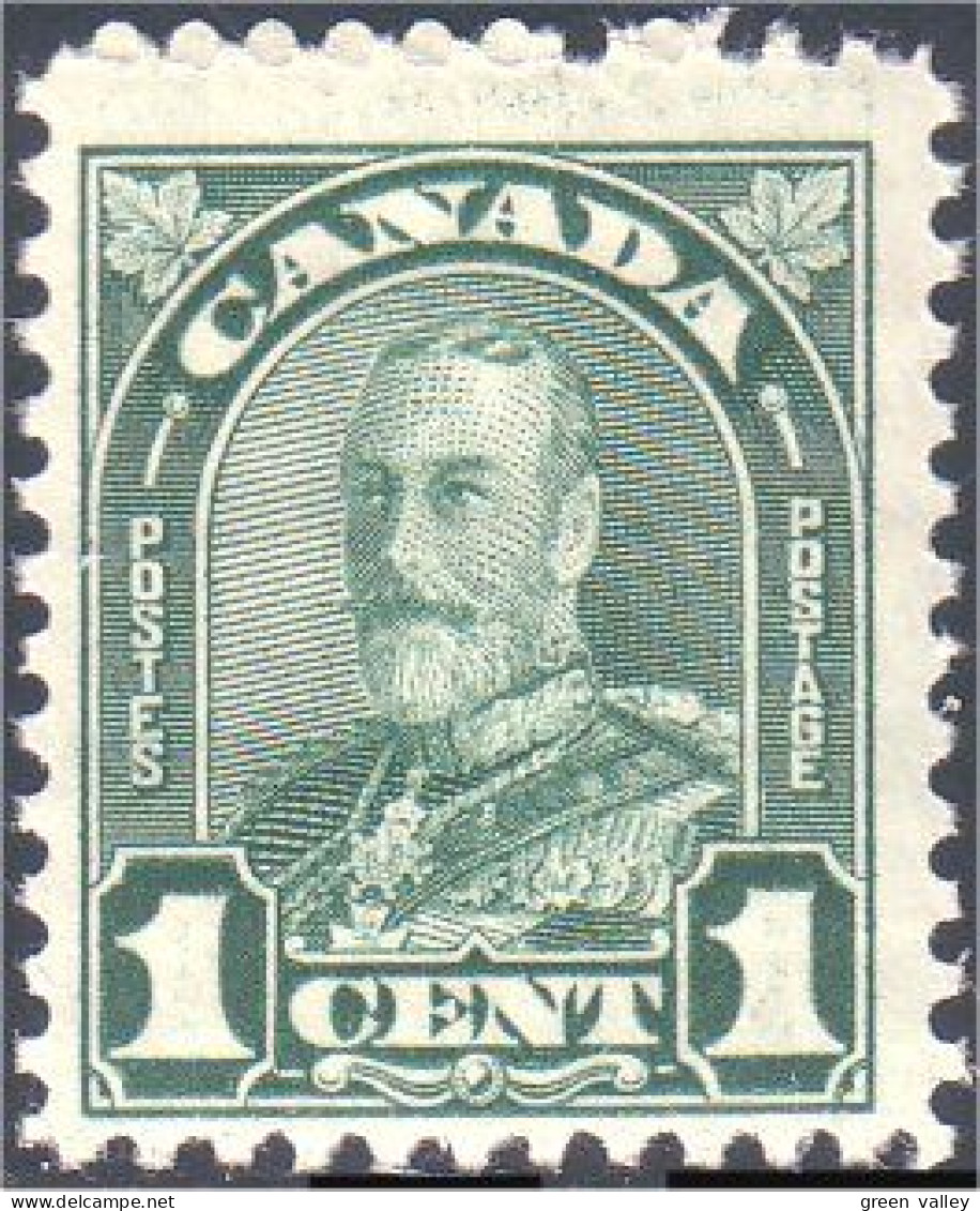 951 Canada 1930 George V Arch Leaf Issue 1c Vert Green MNH ** Neuf SC (50) - Ongebruikt