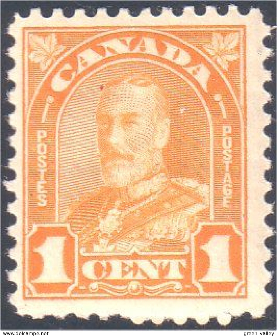 951 Canada 1930 George V Arch Leaf Issue 1c Orange MNH ** Neuf SC (48) - Neufs
