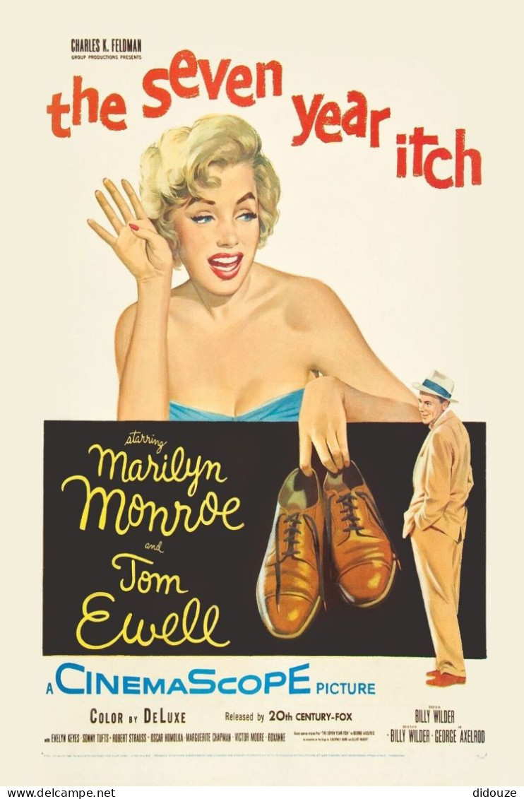 Cinema - The Seven Year Itch - Marilyn Monroe - Tonm Ewell - Illustration Vintage - Affiche De Film - CPM - Carte Neuve  - Posters Op Kaarten