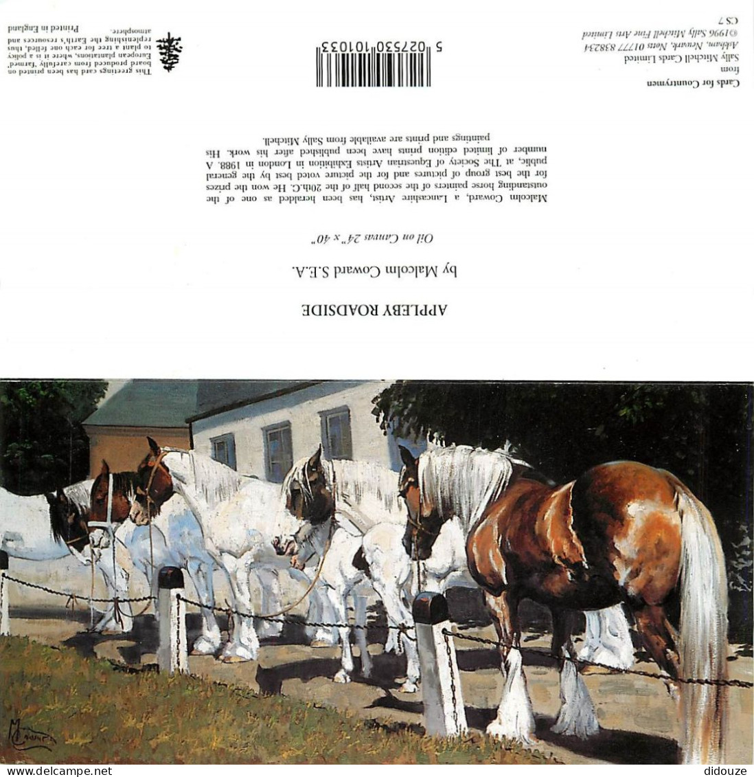 Format Spécial - 207 X 104 Mms Repliée - Animaux - Chevaux - Art Peinture - Malcolm Coward - Appleby Roadside - Carte Ne - Chevaux