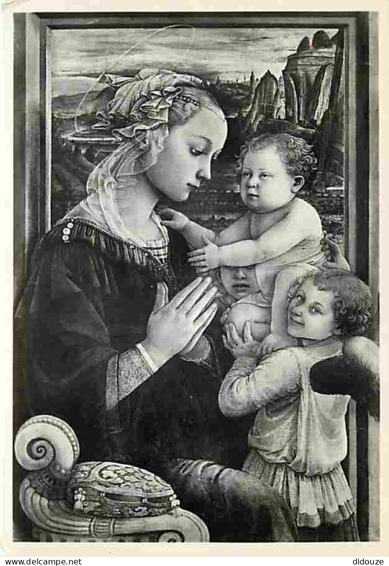 Art - Peinture Religieuse - Firenze - Galleria Uffizi - Lippi - La Madone Qui Adore Son Enfant - CPM - Voir Scans Recto- - Pinturas, Vidrieras Y Estatuas