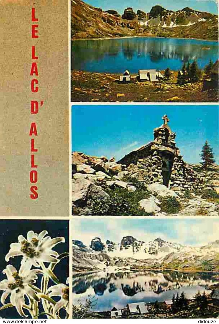 04 - Allos - Le Lac D'Allos - Multivues - Fleurs - Flamme Postale De Allos - CPM - Voir Scans Recto-Verso - Autres & Non Classés