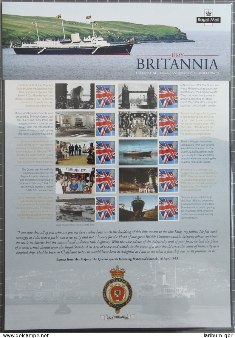 Großbritannien 2341 Postfrisch Als Folienbogen HMY Britannia #KN409 - Altri & Non Classificati