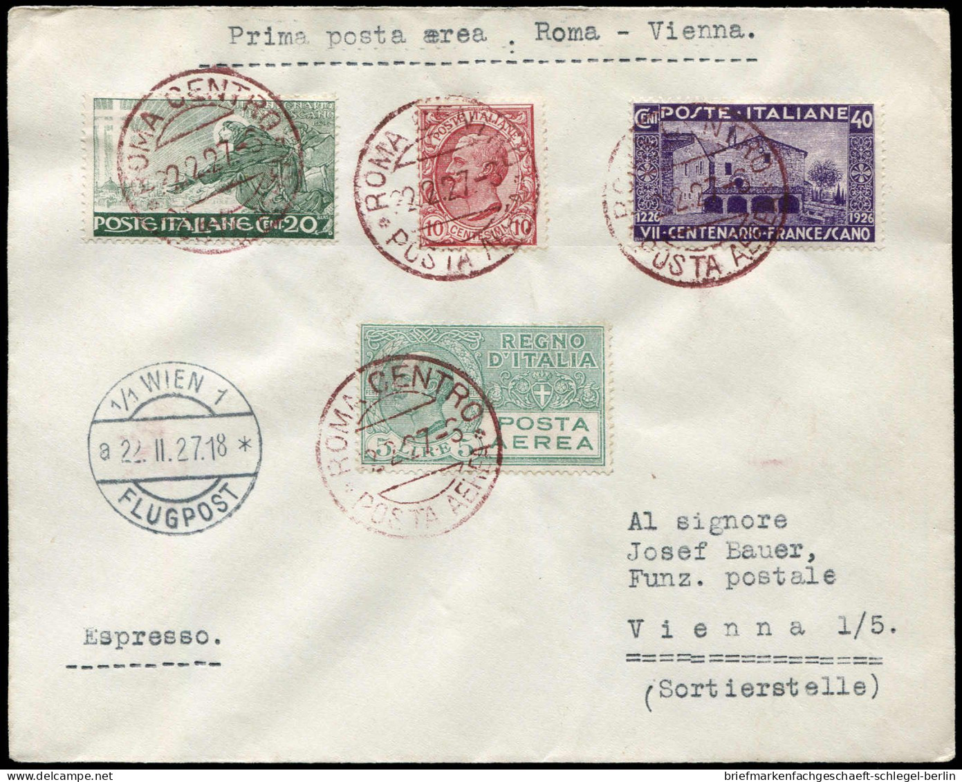 Italien, 1927, Brief - Non Classés