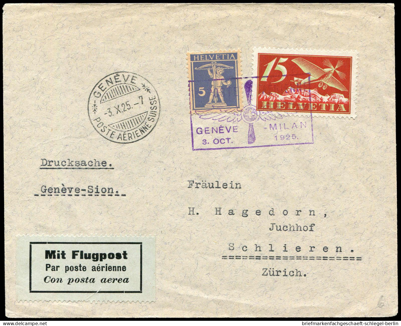 Schweiz, 1925, Brief - Autres & Non Classés
