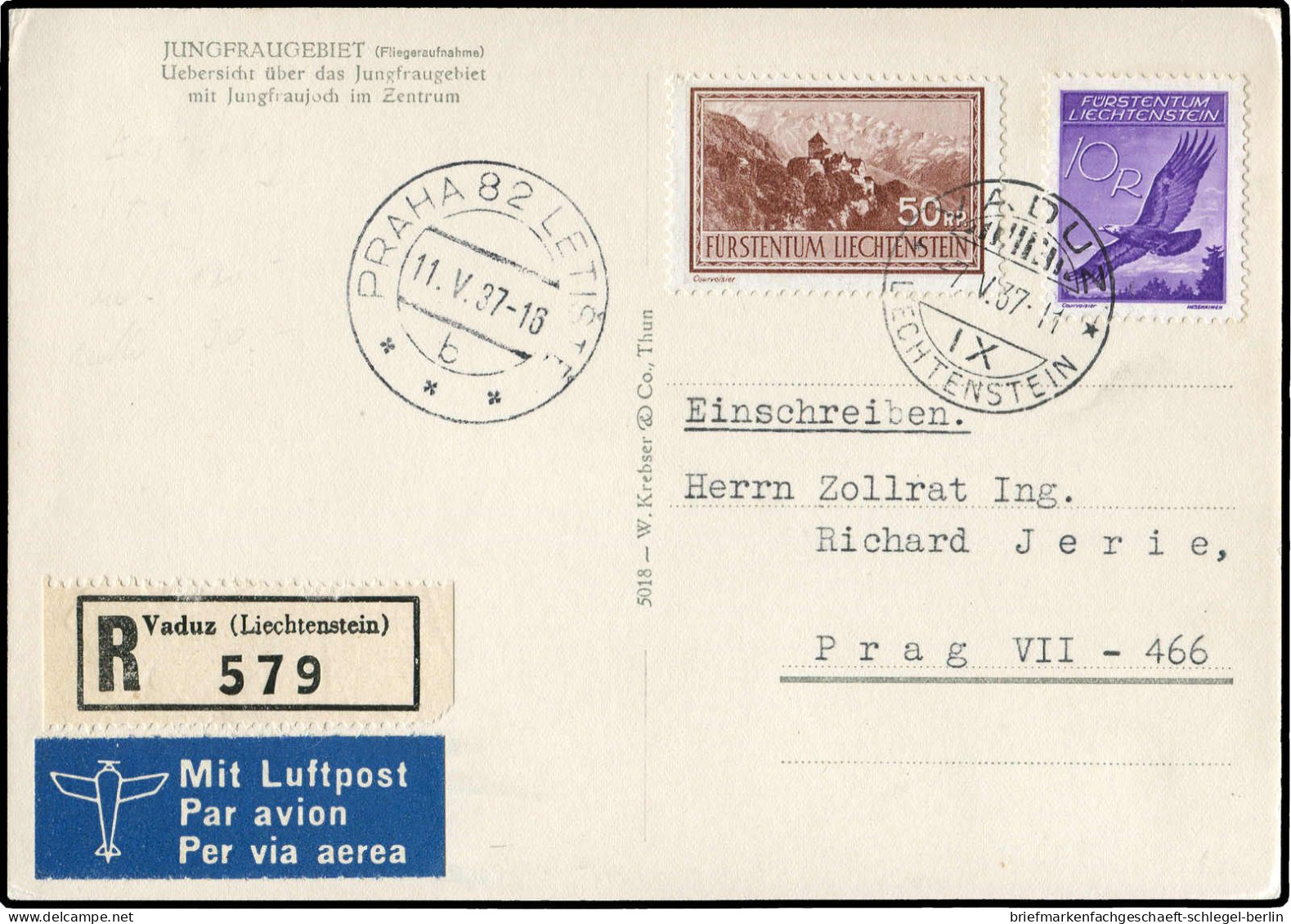 Liechtenstein, 1937, Brief - Other & Unclassified
