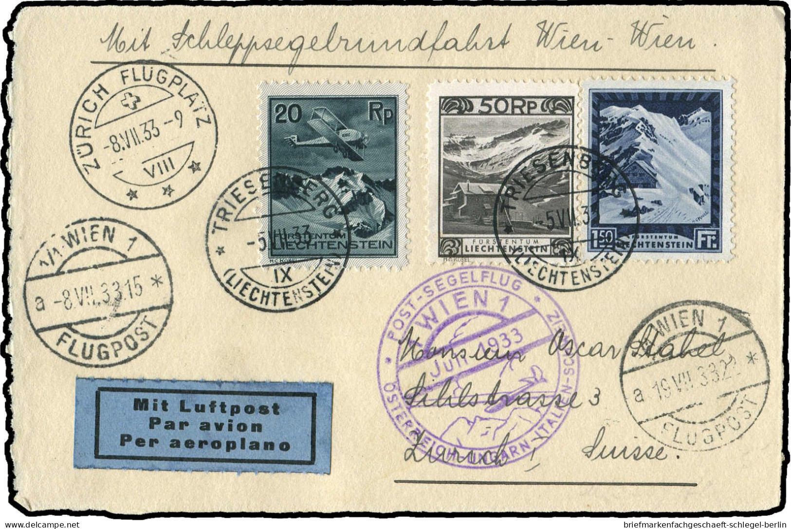 Liechtenstein, 1933, Brief - Other & Unclassified
