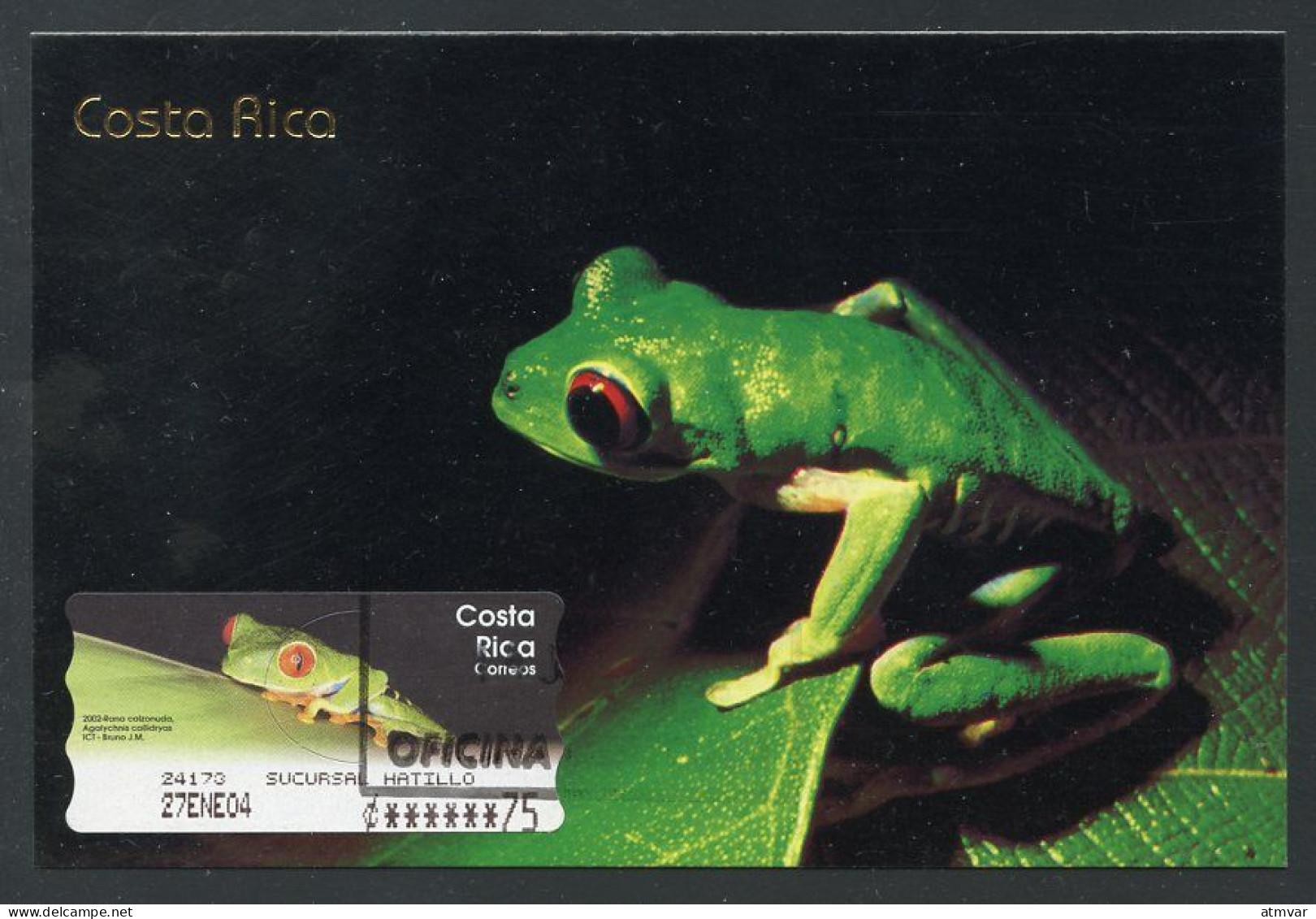 COSTA RICA (2006) Carte Maximum Card - ATM Rana Calzonuda Gaudy Leaf Frog Agalychnis Callidryas Grenouille Yeux Rouges - Costa Rica