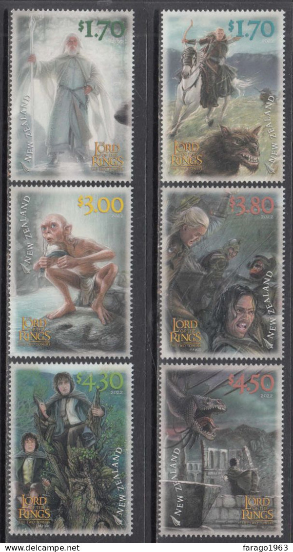 2022 New Zealand Lord Of The Rings Film Cinema Complete Set Of 6 MNH  @ BELOW FACE VALUE - Nuovi