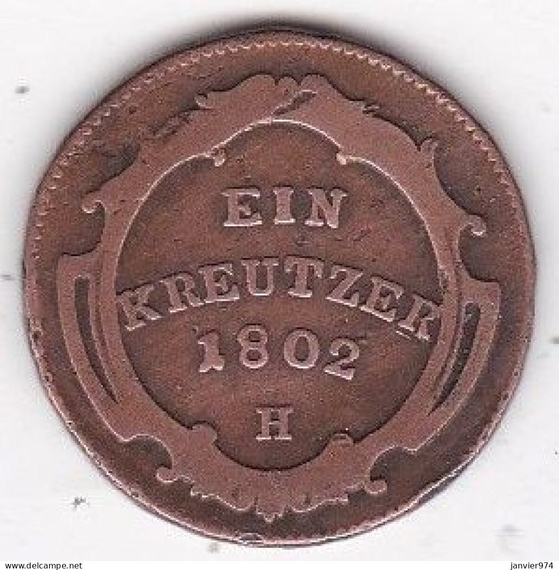 Empire Autrichiens . 1 Kreuzer 1802 H Guntzbourg,  Franz II . KM# 27 - Austria