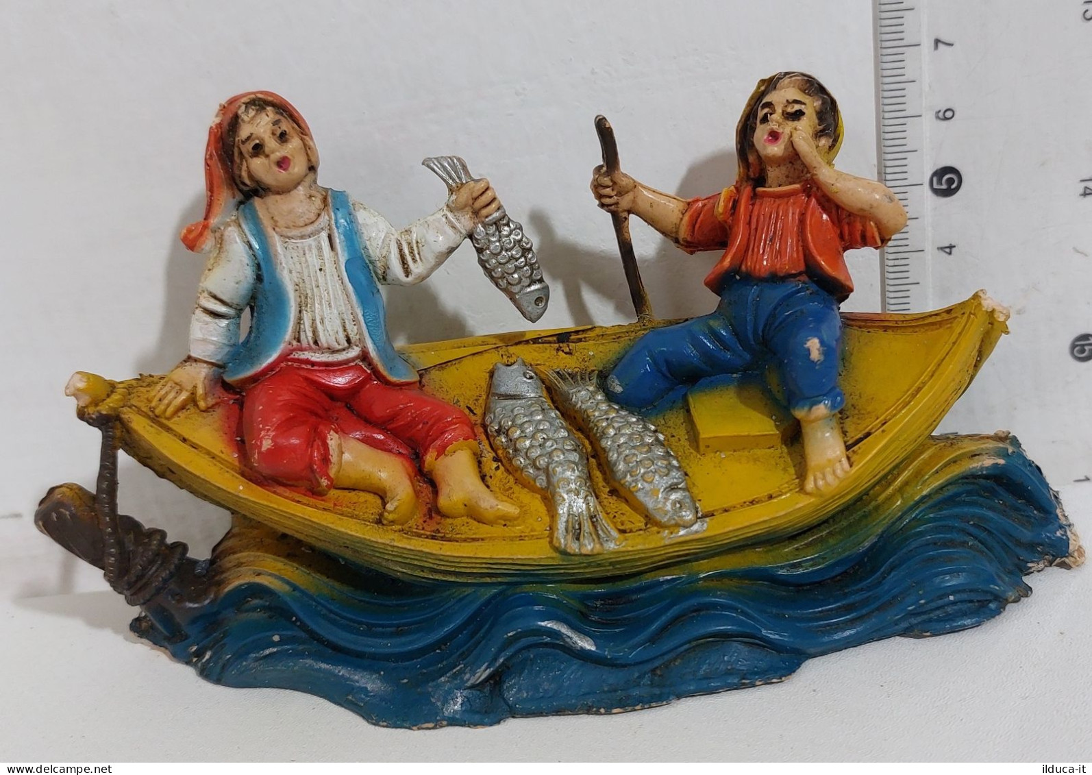 64779 Pastorello Presepe - Statuina In Plastica - Barca Con Due Pescatori - Christmas Cribs