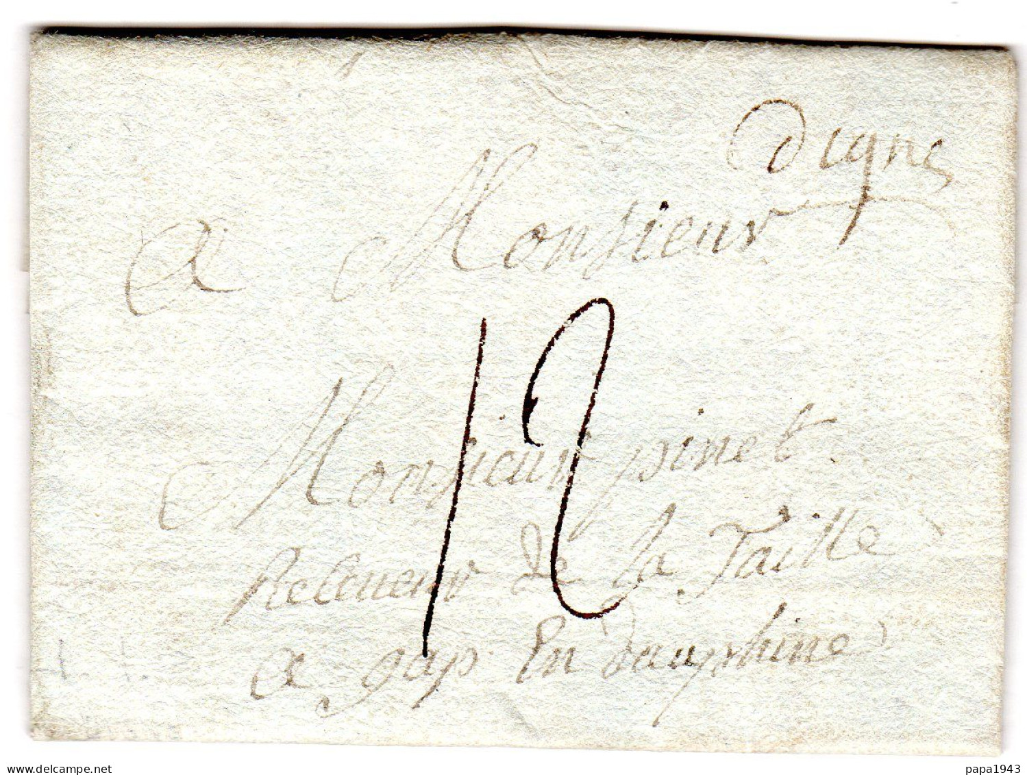 1790  Lettre Marque Manuscrite " DIGNE "  Envoyée De MEZEL à GAP - Andere & Zonder Classificatie