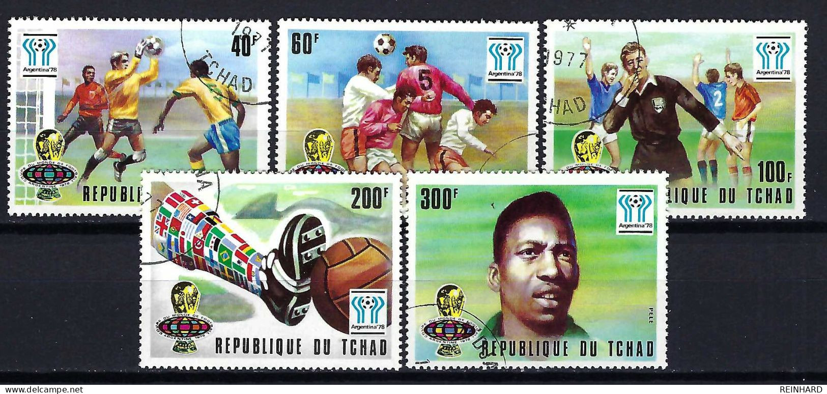TSCHAD Komplettsatz Mi-Nr. 811 - 815 Fußball-Weltmeisterschaft 1978, Argentinien Gestempelt - Siehe Bild - Chad (1960-...)