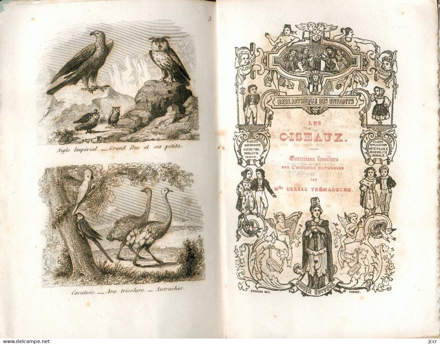 Petit Cours D'Histoire Naturelle En 8 Parties - Les Oiseaux - Melle Ulliac Trémadeure - 1838 - 1801-1900