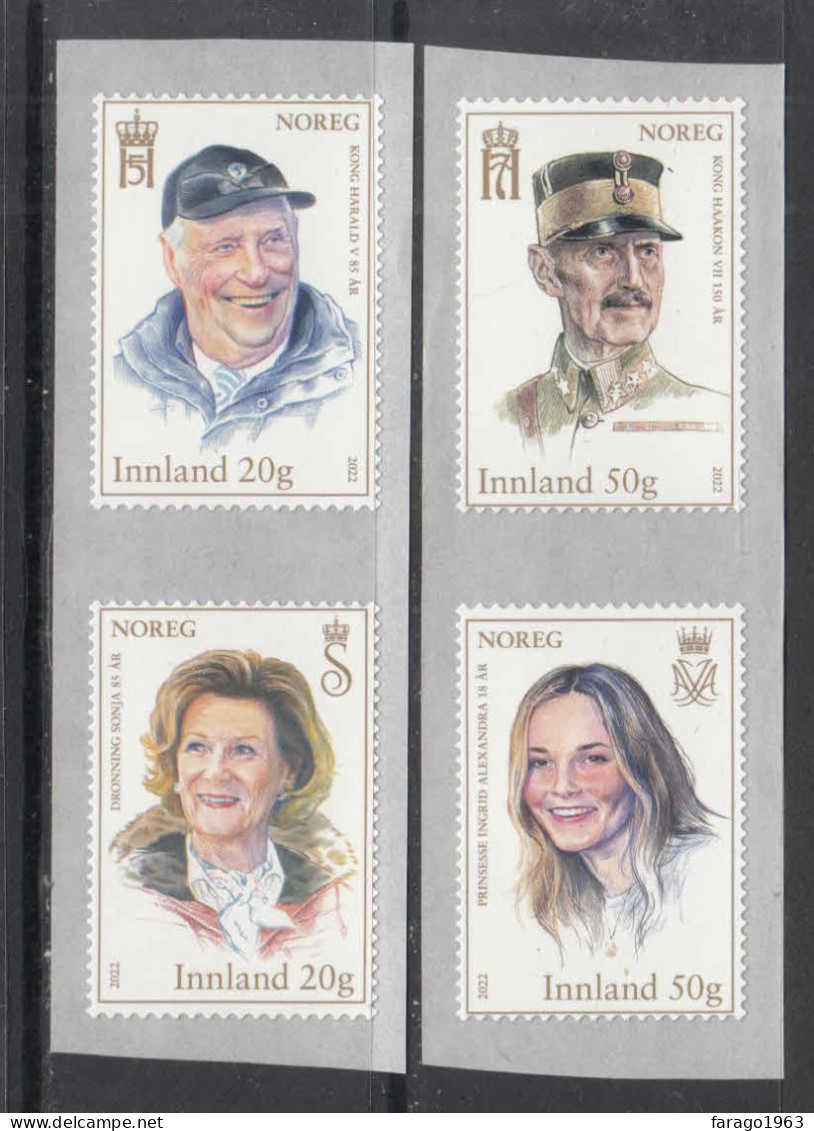 2022 Norway Royal Birthdays Royalty Complete Set Of 4 MNH - Unused Stamps