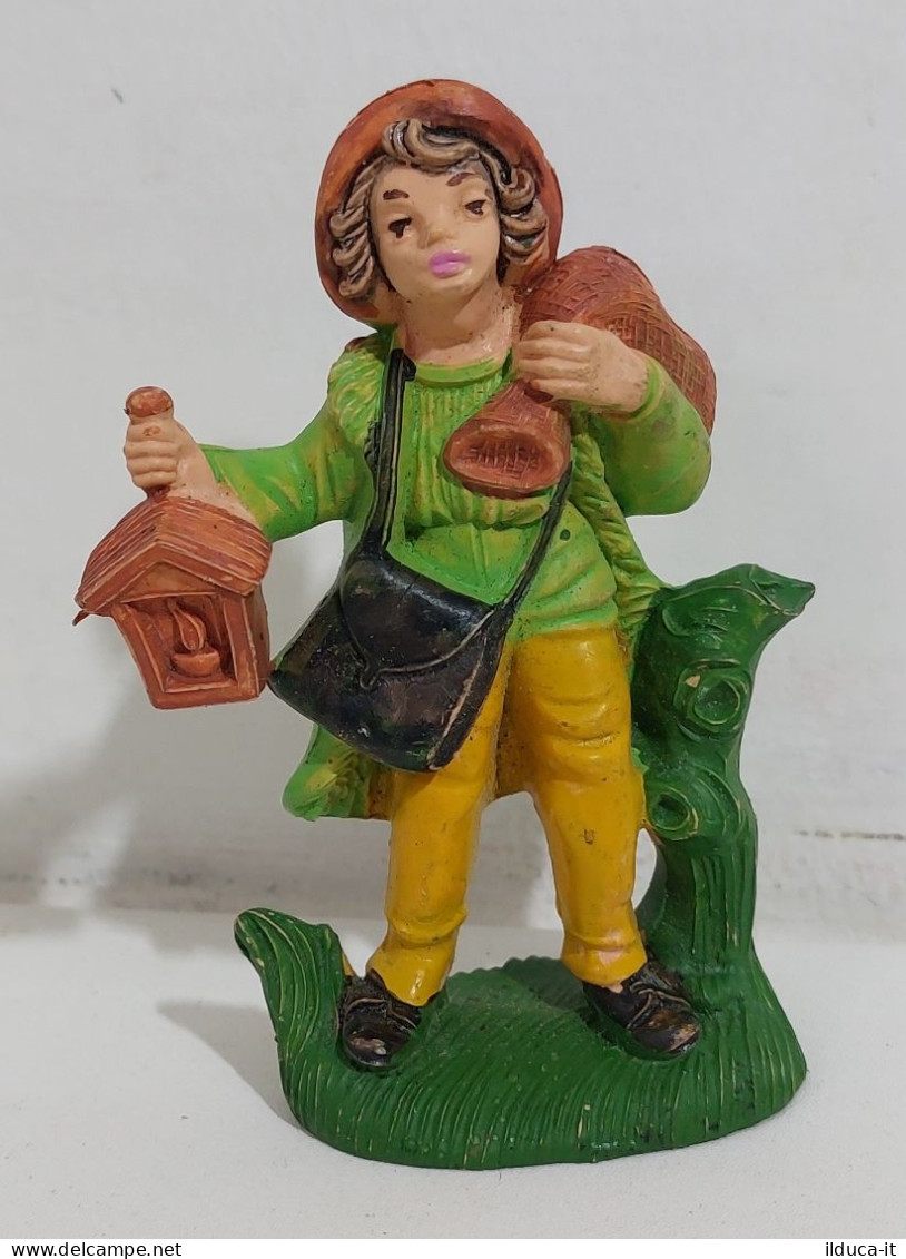 66104 Pastorello Presepe - Statuina In Plastica - Viandante Con Lanterna - Christmas Cribs