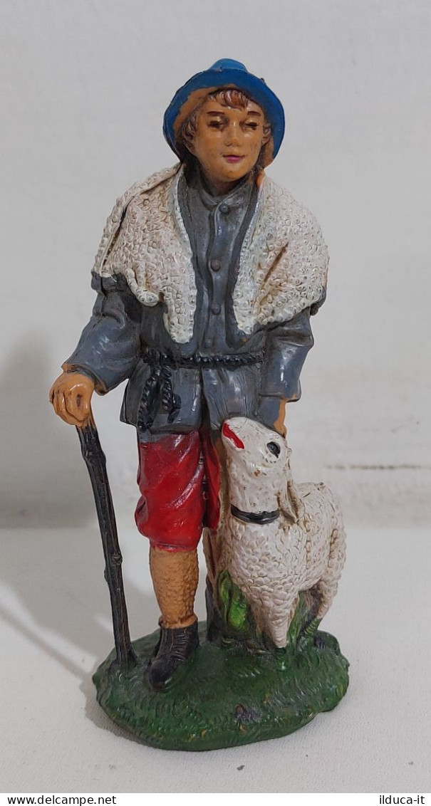 66112 Pastorello Presepe - Statuina In Plastica - Uomo Con Pecora - Weihnachtskrippen