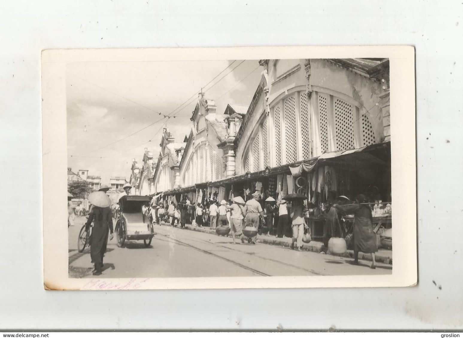 HANOI VIETNAM EX INDOCHINE CARTE PHOTO AVEC LE GRAND  MARCHE CHO DONG XUAN - Vietnam