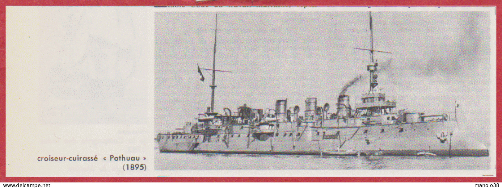 Croiseur Cuirassé " Pothuau " (1895). Marine. Larousse 1960. - Documenti Storici
