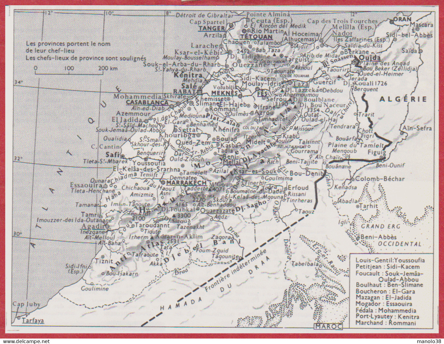 Carte Du Maroc. Larousse 1960. - Documenti Storici