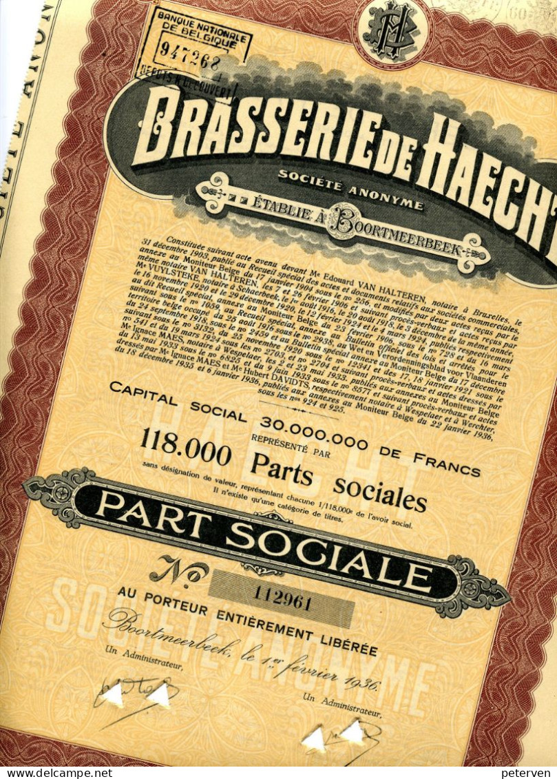 BRASSERIE De HAECHT De 1936 - Agricoltura