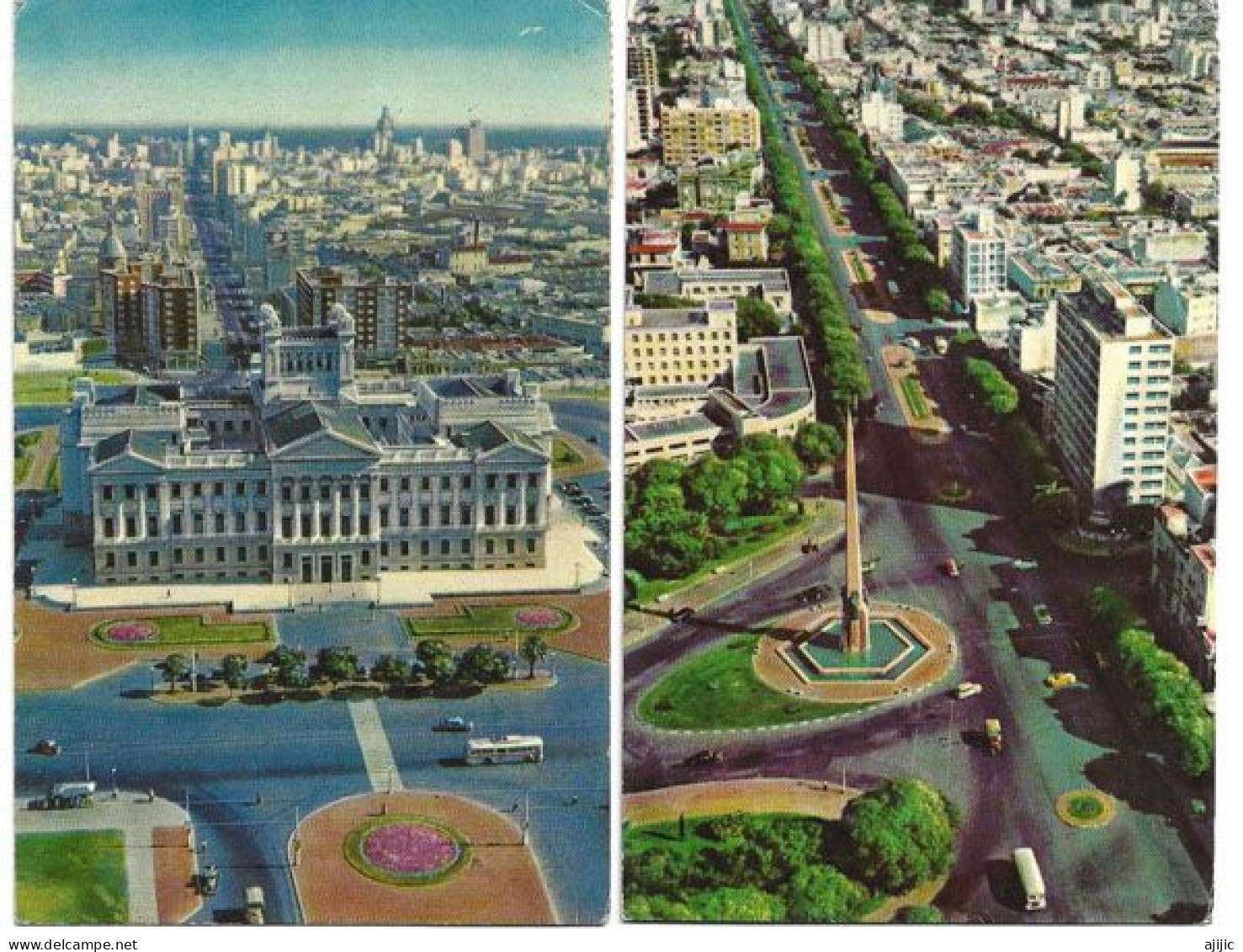 Montevideo: Palacio Legislativa & Blvd General Artigas.  2 Postcards - Uruguay
