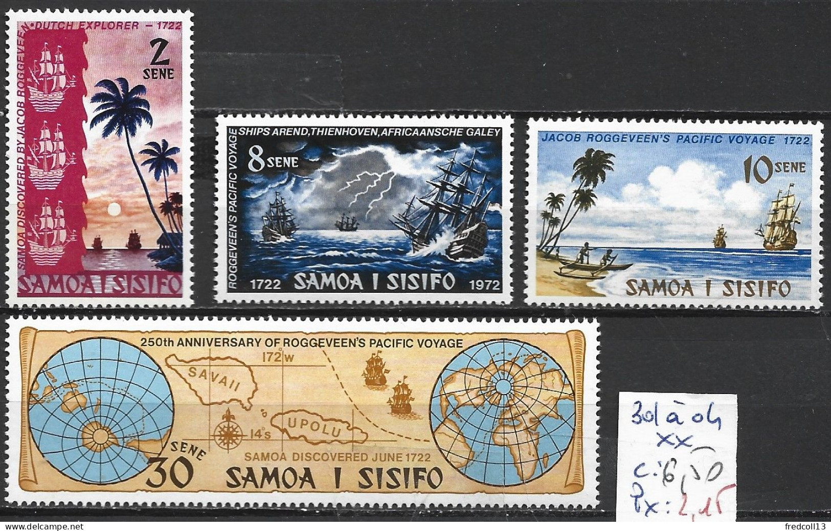 SAMOA 301 à 304 ** Côte 6.50 € - Samoa