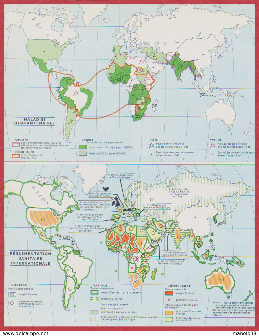 Maladie. Maladies Parasitaires, Réglementation Sanitaire Internationale, Maladies Infectieuses Mondiales. Larousse 1960 - Historische Documenten