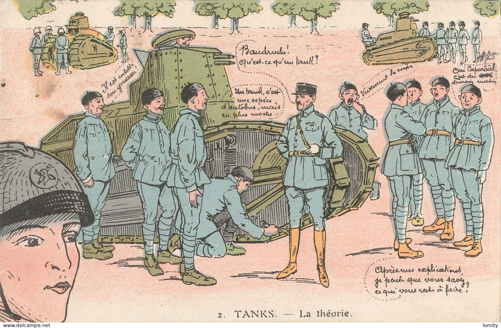 Militaire Carte Puzzle Série Tanks N°2 La Théorie CPA Tank - Humor