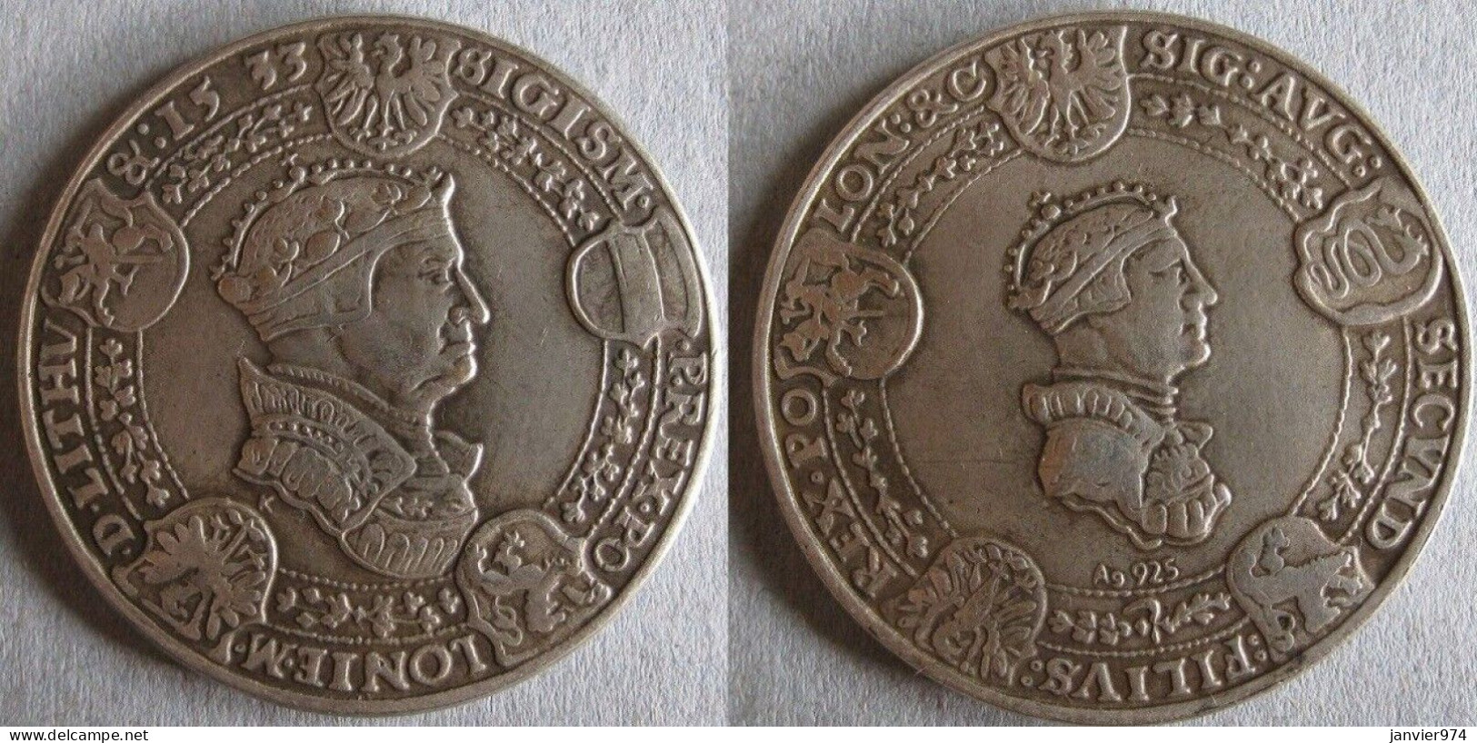Pologne Médaille En Argent Du Talar Koronny - Zygmunt I Stary 1533 . Rare - Polen