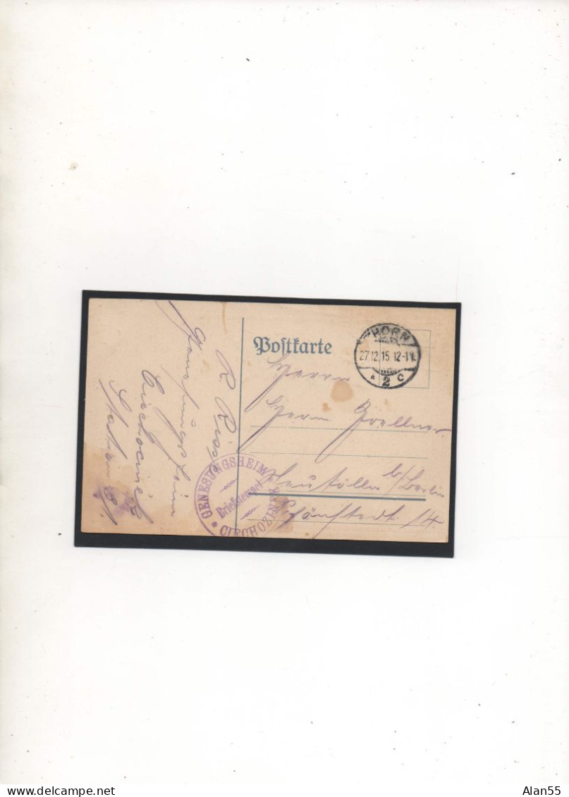 ALLEMAGNE,1915, GENESUNGSHEIM-CIECHOZINEK, THORN - Prisoners Of War Mail