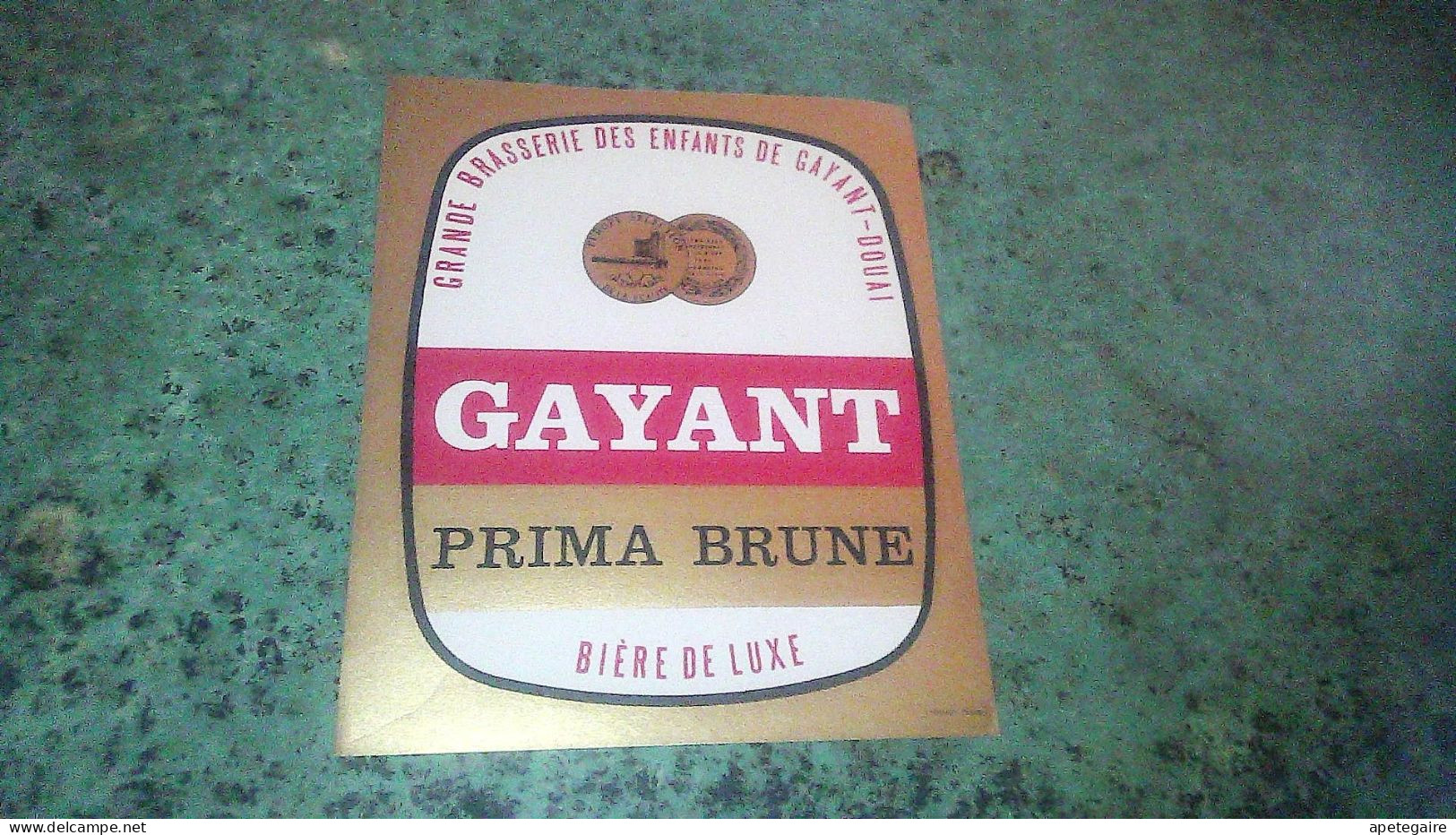 Douai Grande Brasserie Les Enfants De Gayant Ancienne étiquette De Bière Gayant Prima Brune - Bière