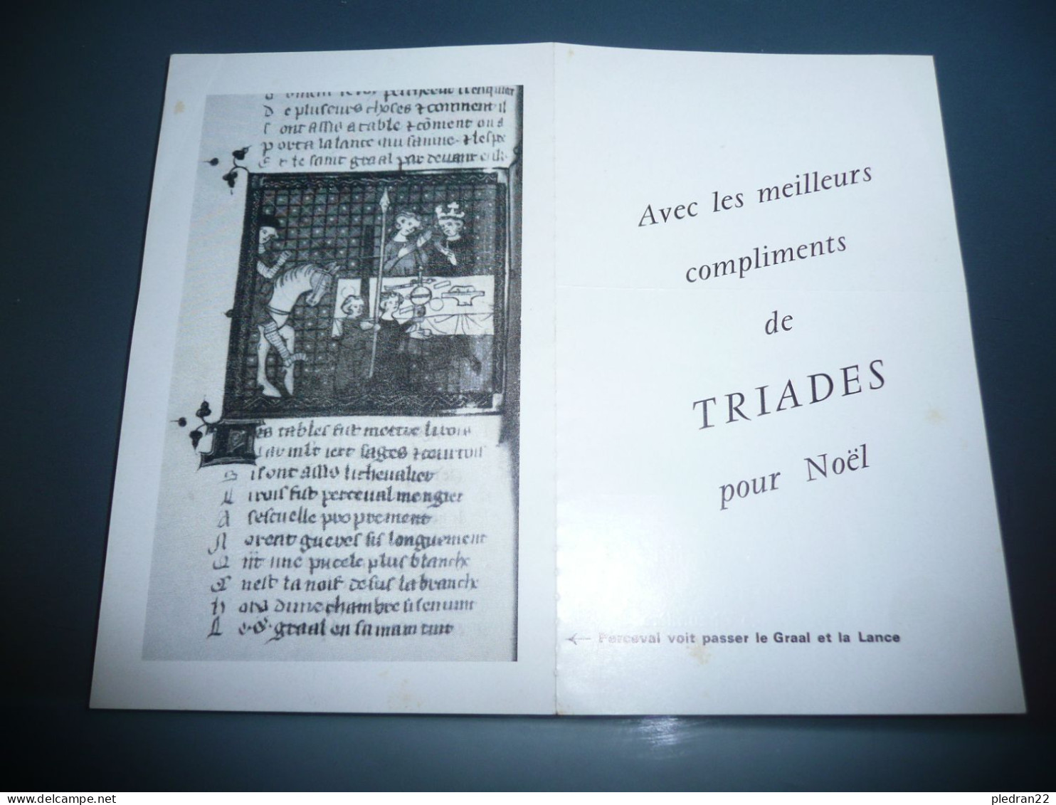 PUBLICITE EDITIONS TRIADES PUBLICATION CHRETIEN DE TROYES PERCEVAL ET LE GRAAL DEUXIEME ET TROISIEME CONTINUATIONS 1968 - Advertising