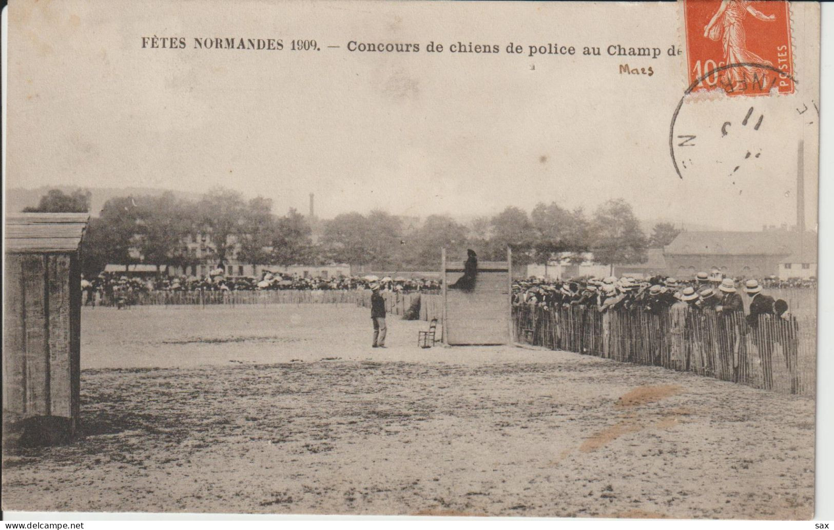 2419-312 Fêtes Normandes 1909 Rouen Concours De Chien De Police Champ De Mars  Retrait Le 26-05 - Chiens