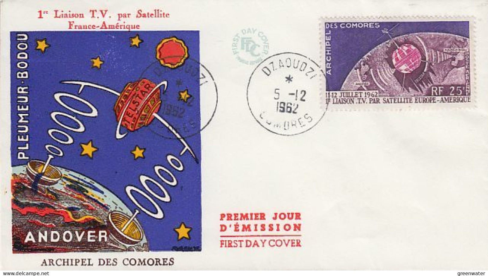 Archipel Des Comores Telstar 1v FDC 1962 (OO165) - Oceanië