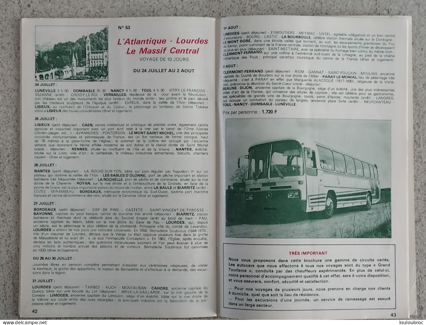LIVRET 56 PAGES  VOYAGES ET EXCURSIONS EN AUTOCAR  1979 HELLUY TOURISME A LUNEVILLE - Reiseprospekte