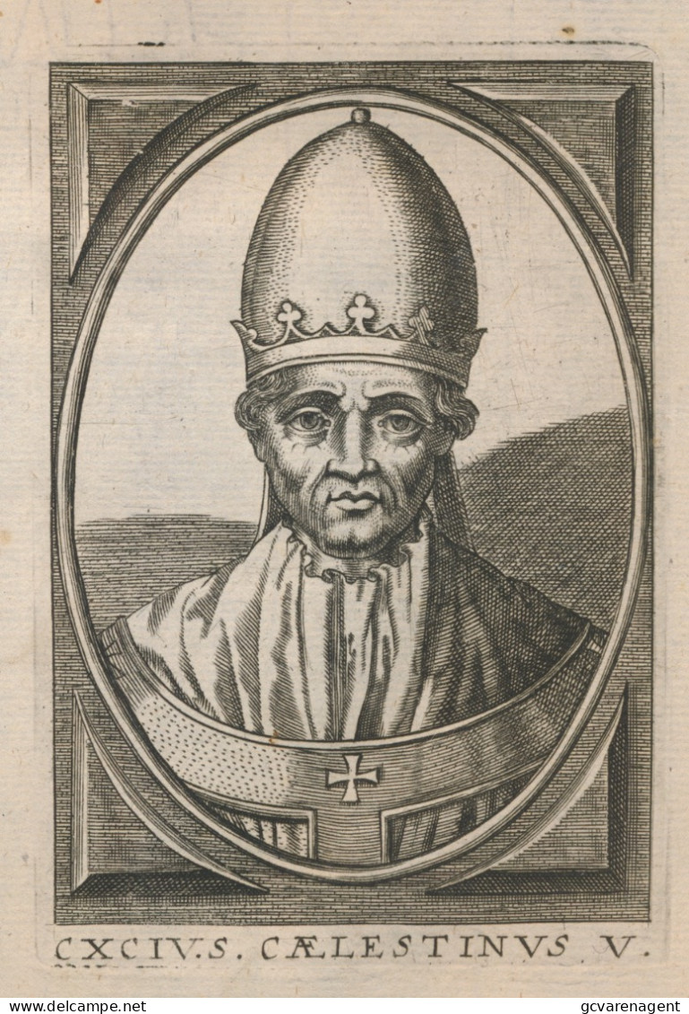 POPE PAUS.   CAELESTINUS V        12 X 8 CM   17eme GRAVURE - Devotion Images