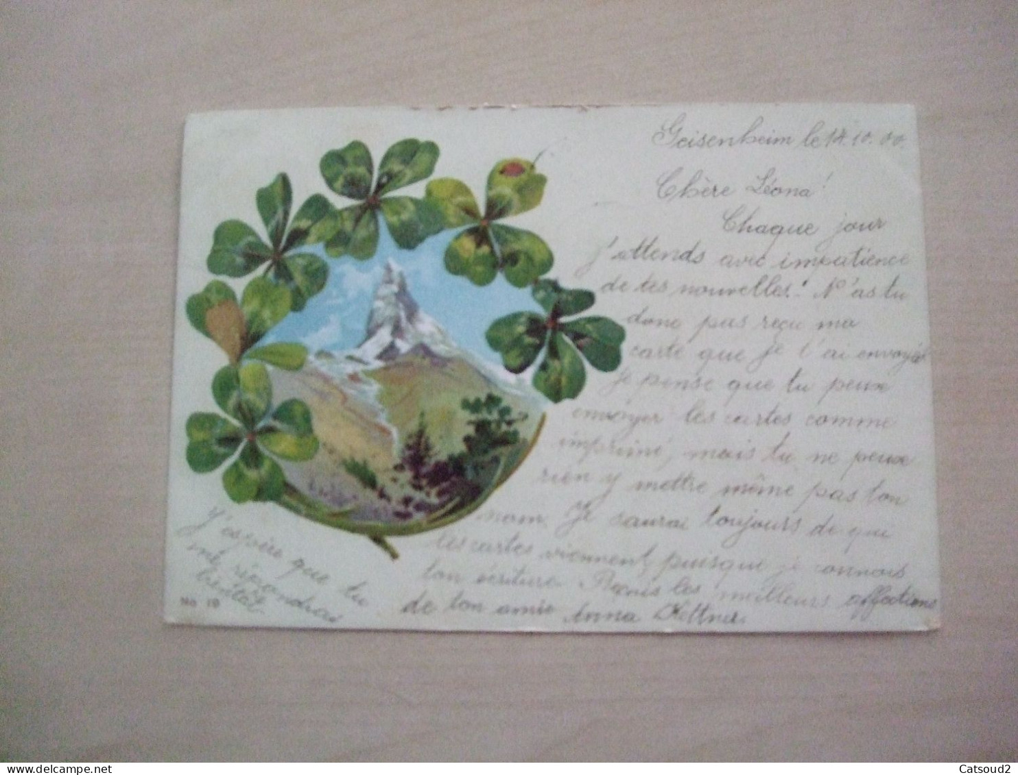 Carte Postale Ancienne 1900 PAYSAGE ET TREFLES A QUATRE FEUILLES - Other & Unclassified
