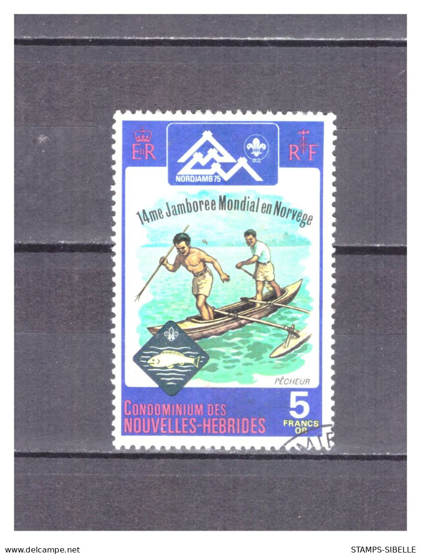NOUVELLES  HEBRIDES   . N ° 413 .  5 F  LE   PECHEUR   OBLITERE    .  SUPERBE . - Used Stamps