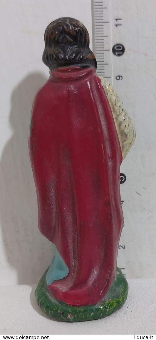 I117168 Pastorello Presepe - Statuina In Celluloide - Uomo Con Cesta - Cm 10 - Nacimientos - Pesebres