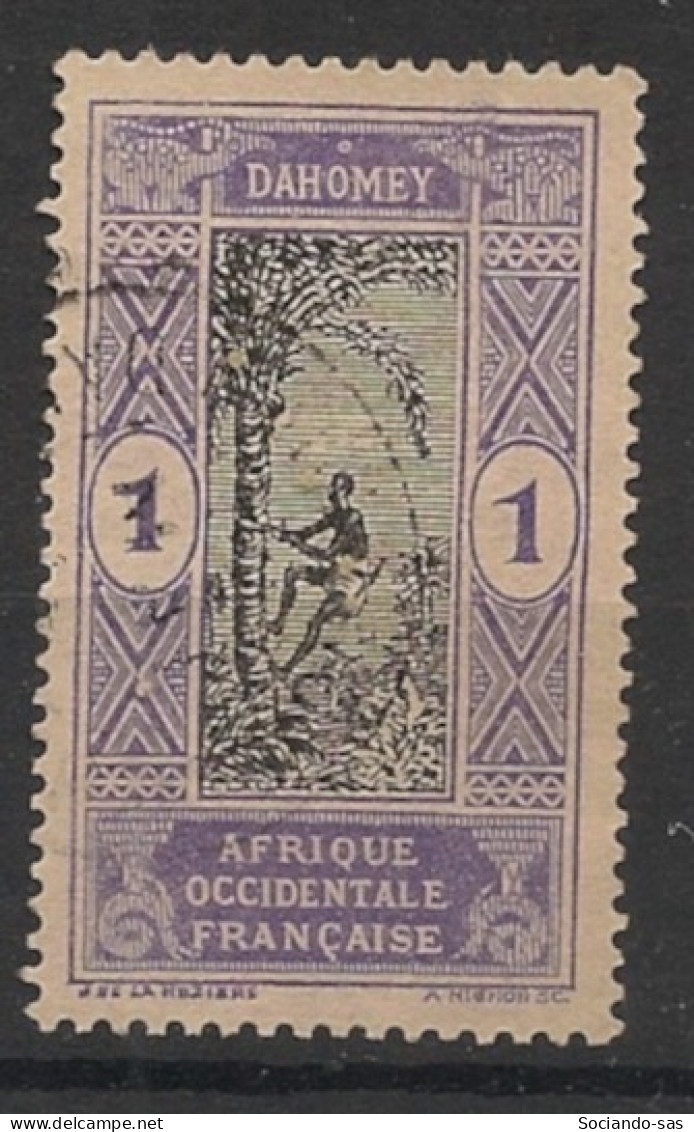 DAHOMEY - 1913-17 - N°YT. 43 - Cocotier 1c Violet - Oblitéré / Used - Gebraucht