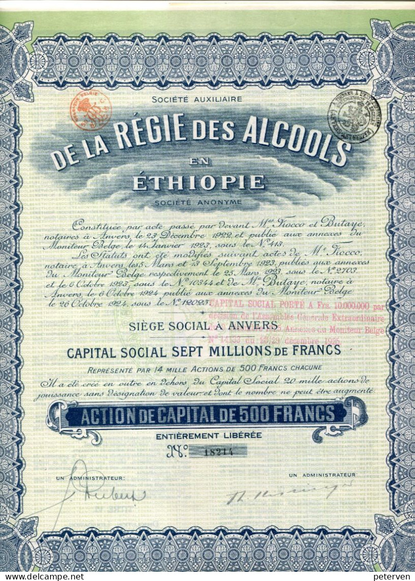 Auxiliaire De La RÉGIE Des ALCOOLS En ÉTHIOPIE - Landwirtschaft