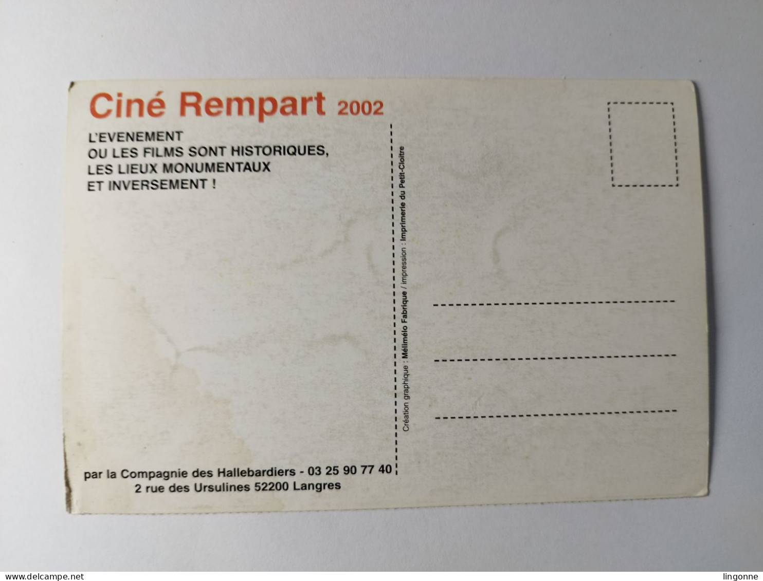 2002 LANGRES Ciné Rempart Par La Compagnie Des HALLEBARDIERS - Langres