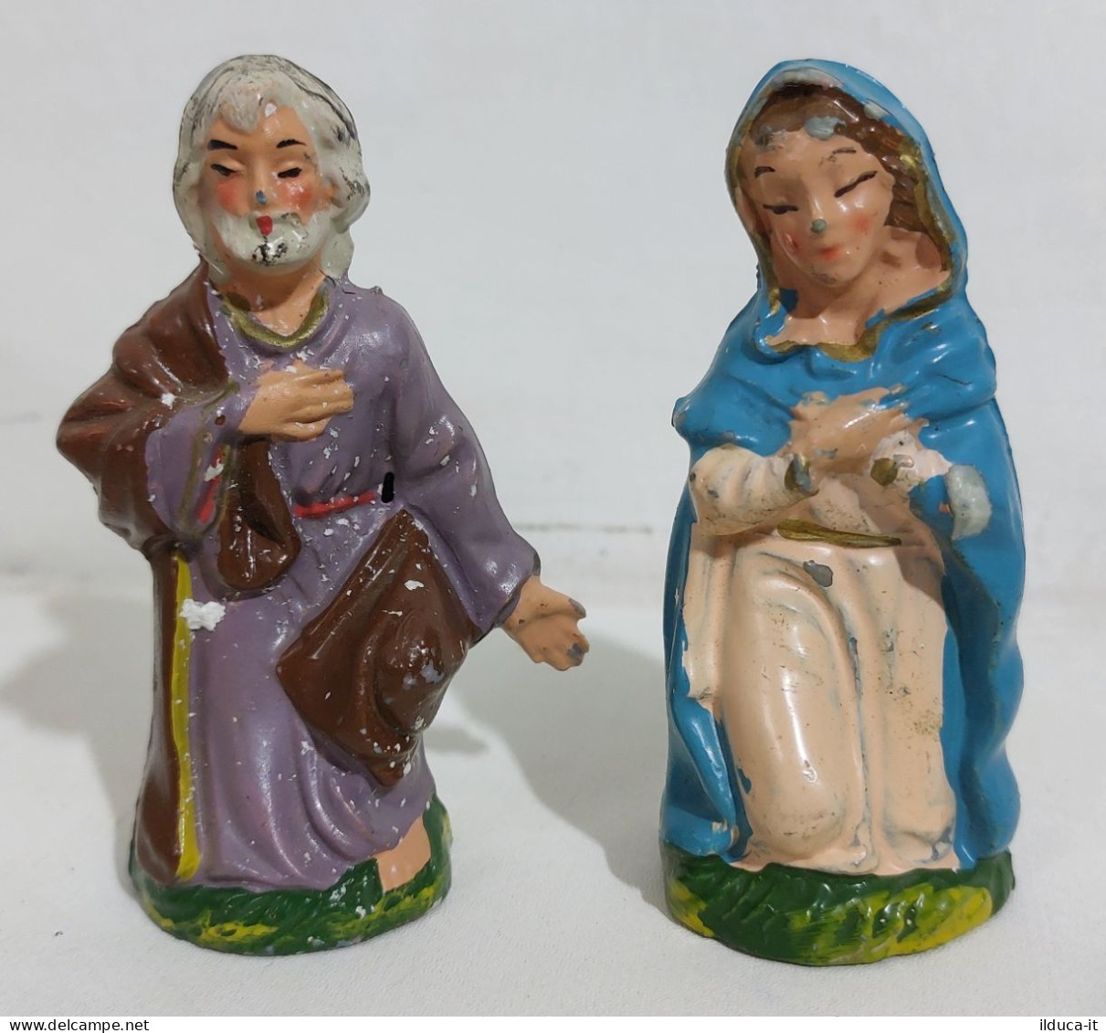 I117173 Pastorello Presepe - Statuina In Celluloide - Madonna E San Giuseppe - Weihnachtskrippen